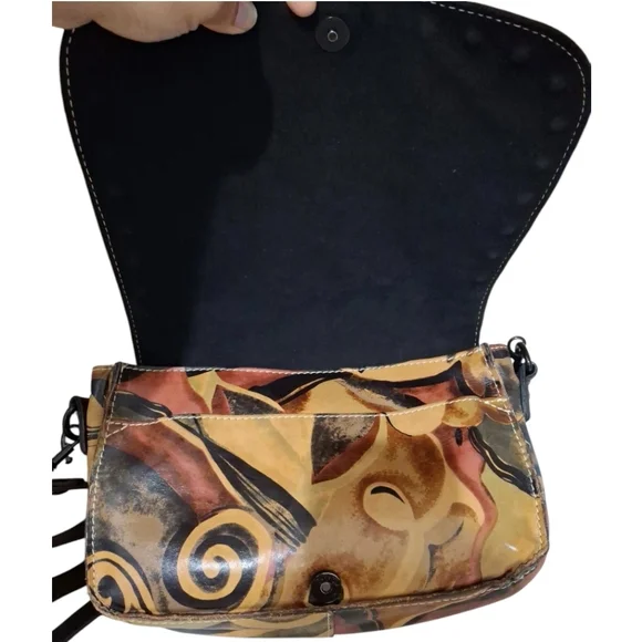Patricia Nash Italian Leather Floral Flap Crossbody Bag - Picture 5 of 8